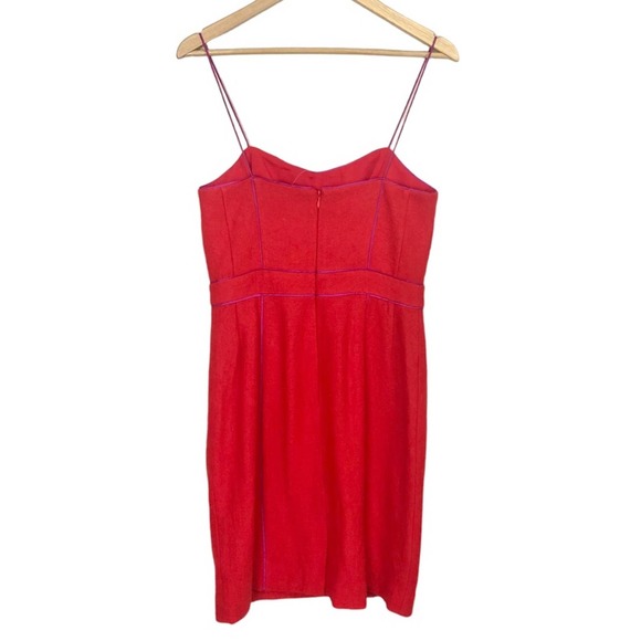 Banana Republic Wool Blend Piped Corset Dress in Vermillion Size 8 - Picture 7 of 9
